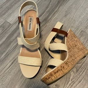 Steve Madden Beige/Cork Wedges - Women’s size 11